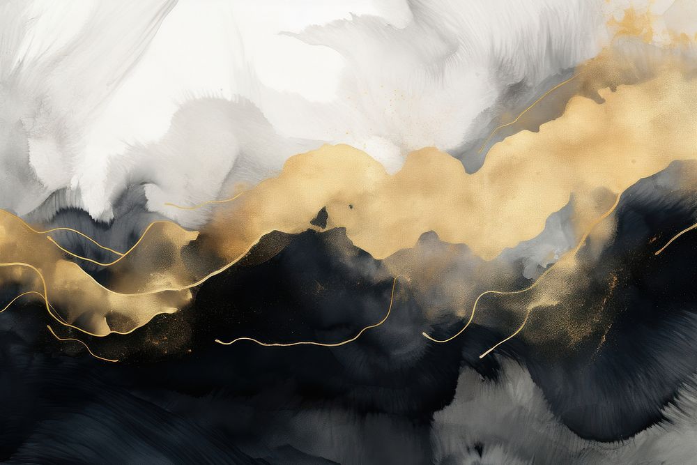 A black watercolor background painting backgrounds nature. AI generated Image by rawpixel.