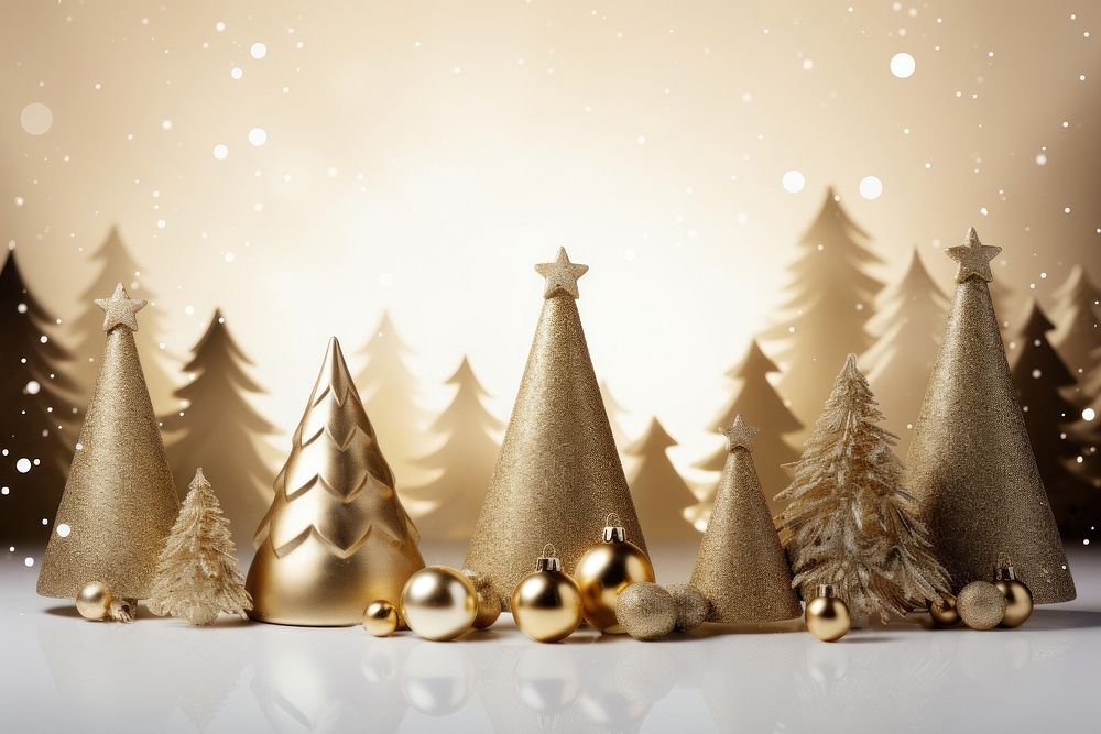 A christmas background decoration tree gold. AI generated Image by rawpixel.