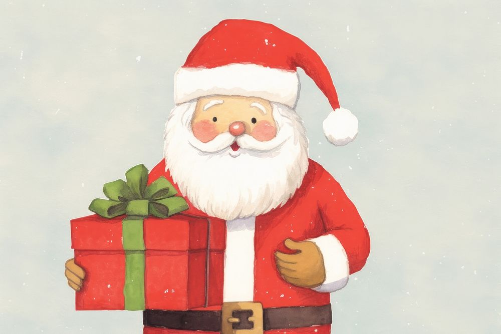 Santa claus holding gift box christmas winter celebration. AI generated Image by rawpixel.