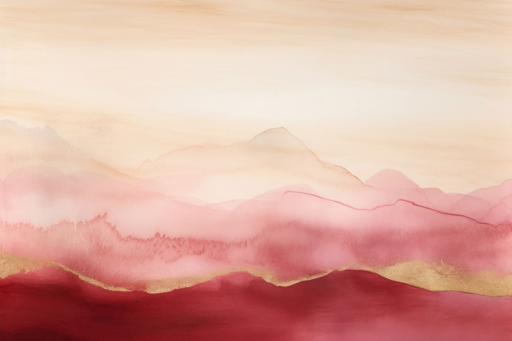 A crimson watercolor background painting backgrounds mountain. AI generated Image by rawpixel.