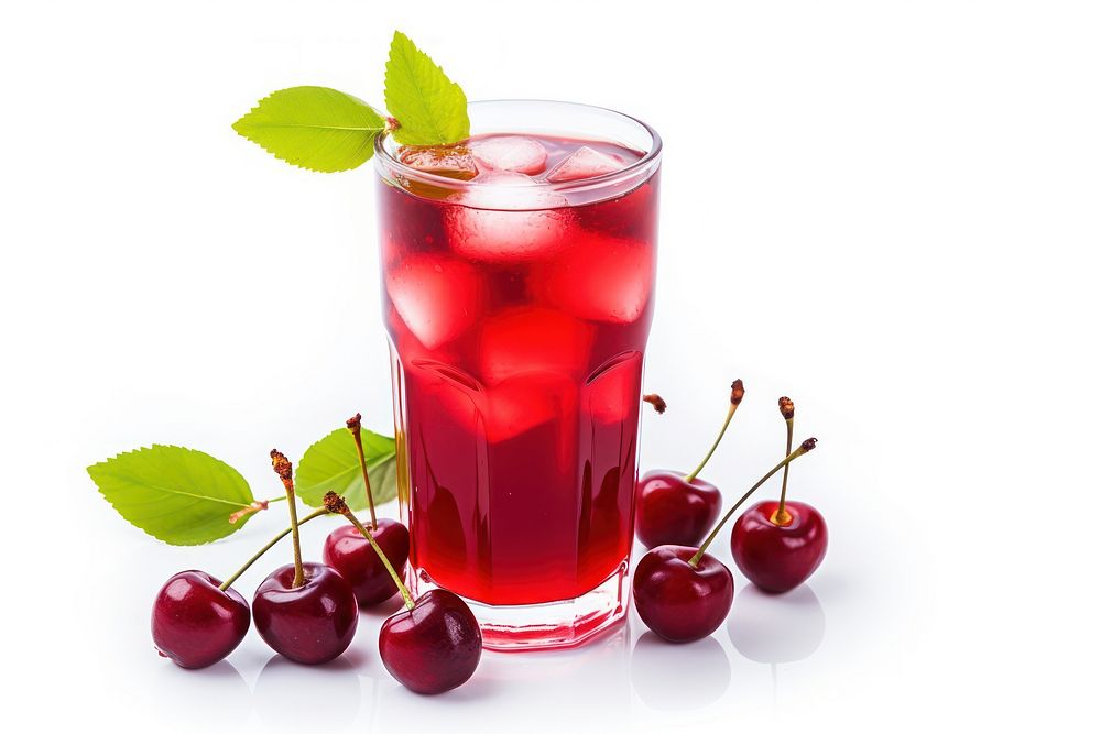 Cherry juice fruit drink cocktail. AI generated Image by rawpixel.