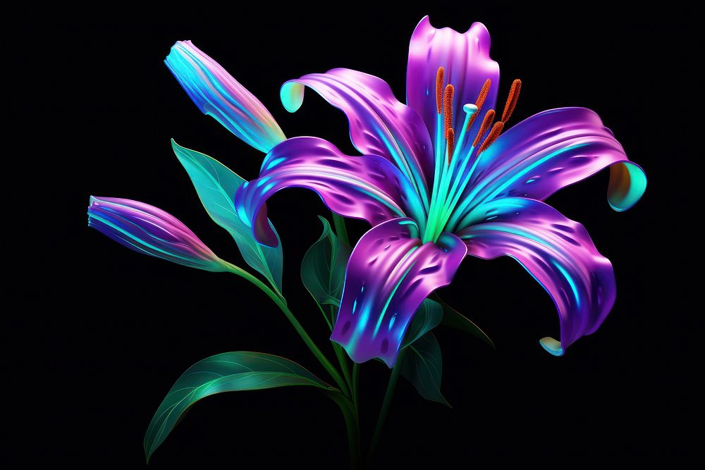 Lily purple flower petal. AI generated Image by rawpixel.