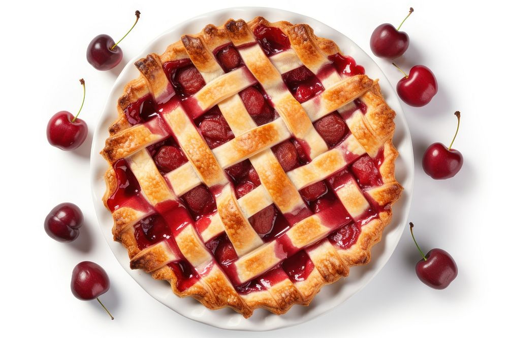Cherry pie fruit dessert food. AI generated Image by rawpixel.