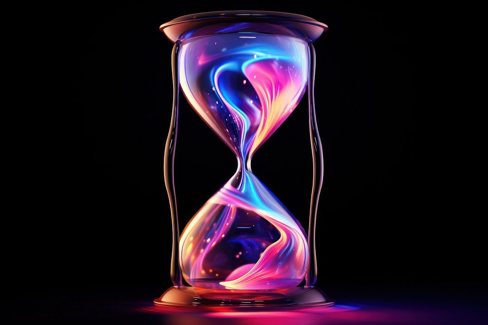 Hourglass illuminated technology appliance. AI generated Image by rawpixel.
