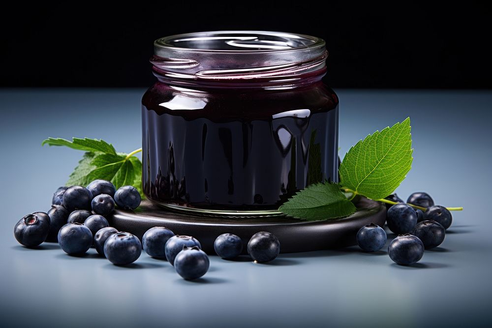Blueberry jam fruit plant food. AI generated Image by rawpixel.