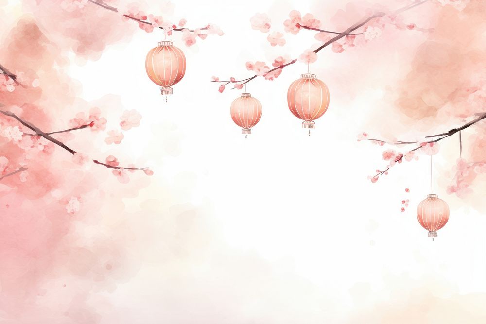 Chinese new year chinese painting blossom backgrounds outdoors. AI generated Image by rawpixel.