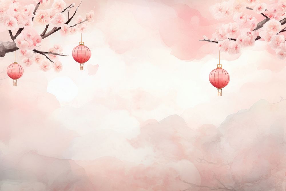 Chinese new year traditional painting blossom backgrounds outdoors. AI generated Image by rawpixel.