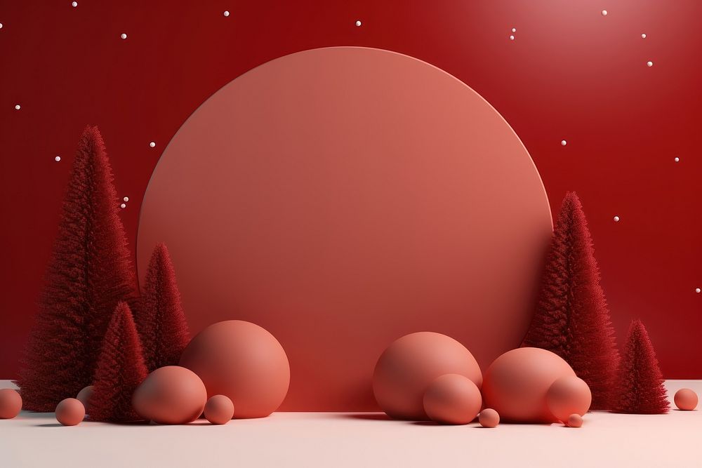 Christmas backdrop sphere shape red. AI generated Image by rawpixel.