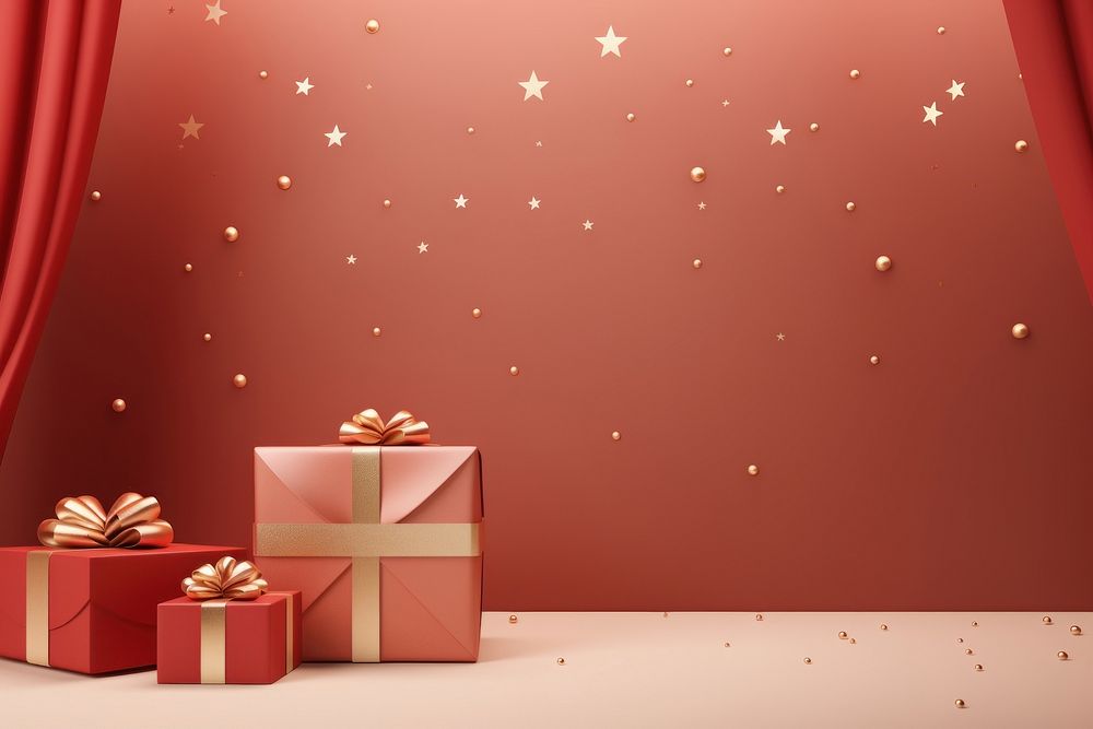 Christmas backdrop gift ribbon gold. AI generated Image by rawpixel.