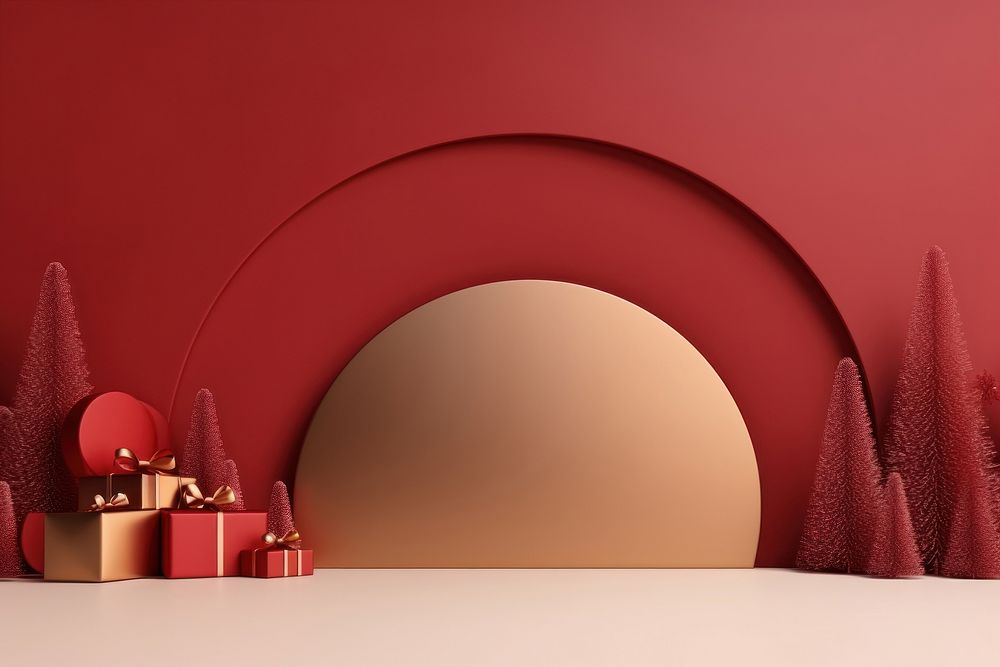 Christmas backdrop ribbon gold gift. AI generated Image by rawpixel.