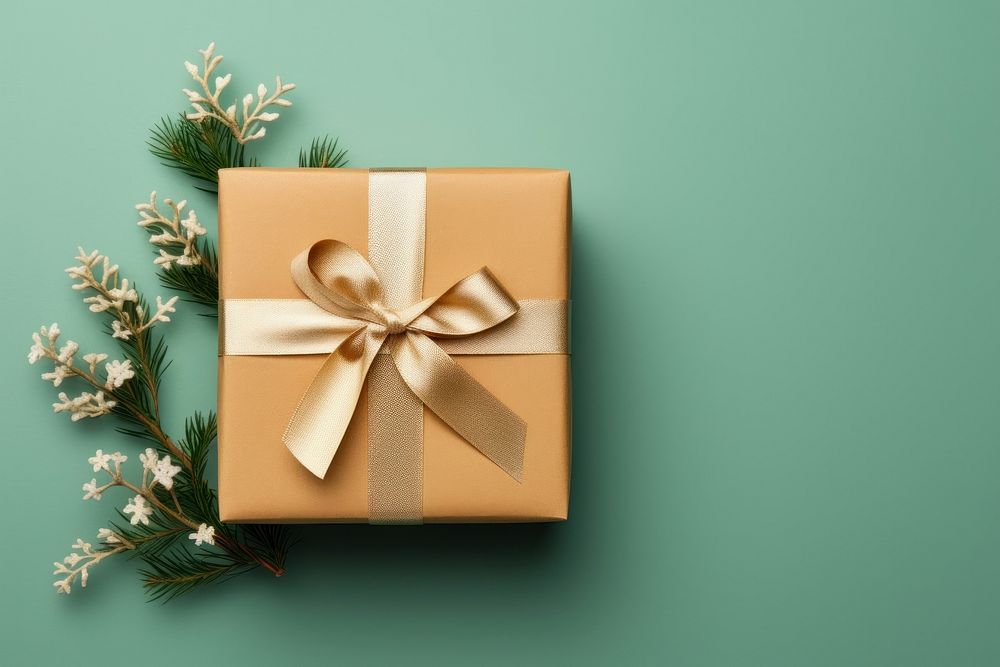 Christmas gift box green celebration anniversary. AI generated Image by rawpixel.
