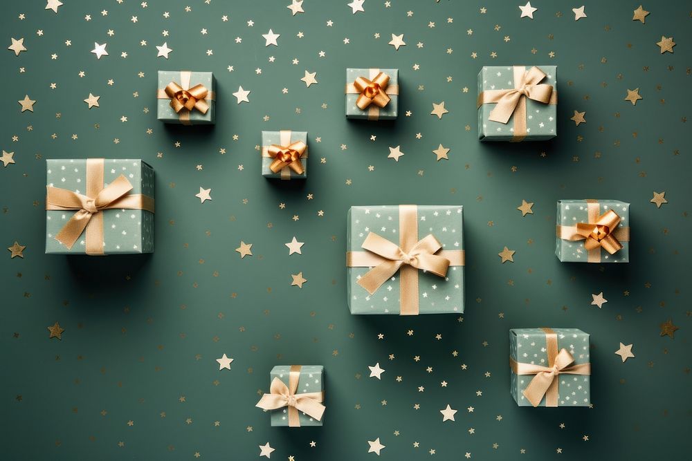 Christmas gift box backgrounds green illuminated. AI generated Image by rawpixel.