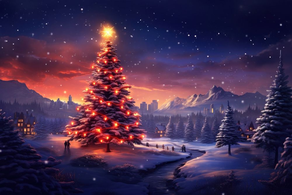 Christmas landscape outdoors nature | Premium Photo Illustration - rawpixel