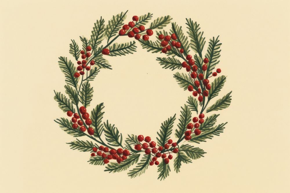 Christmas wreath decoration christmas pattern. AI generated Image by rawpixel.
