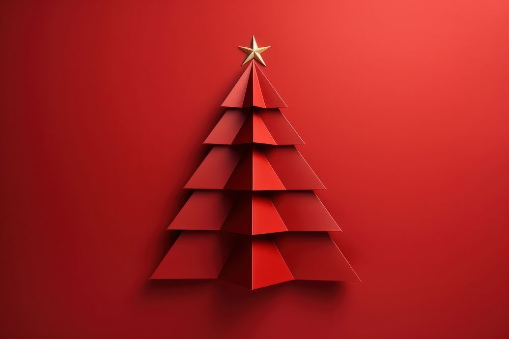 Christmas paper shape tree. AI generated Image by rawpixel.