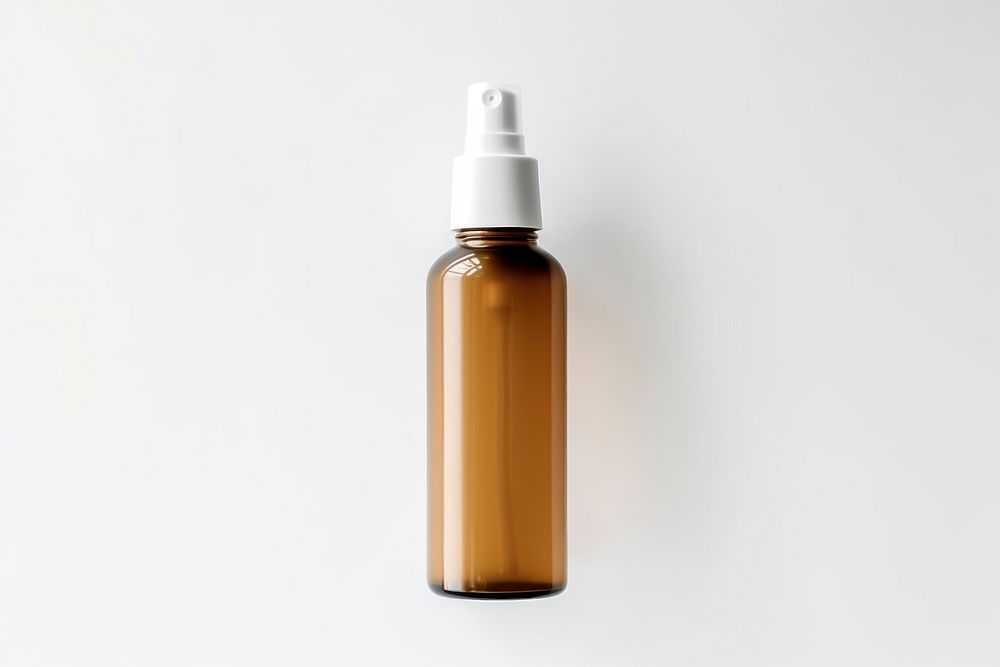 Amber Pump Spray Bottle bottle white background container. AI generated Image by rawpixel.