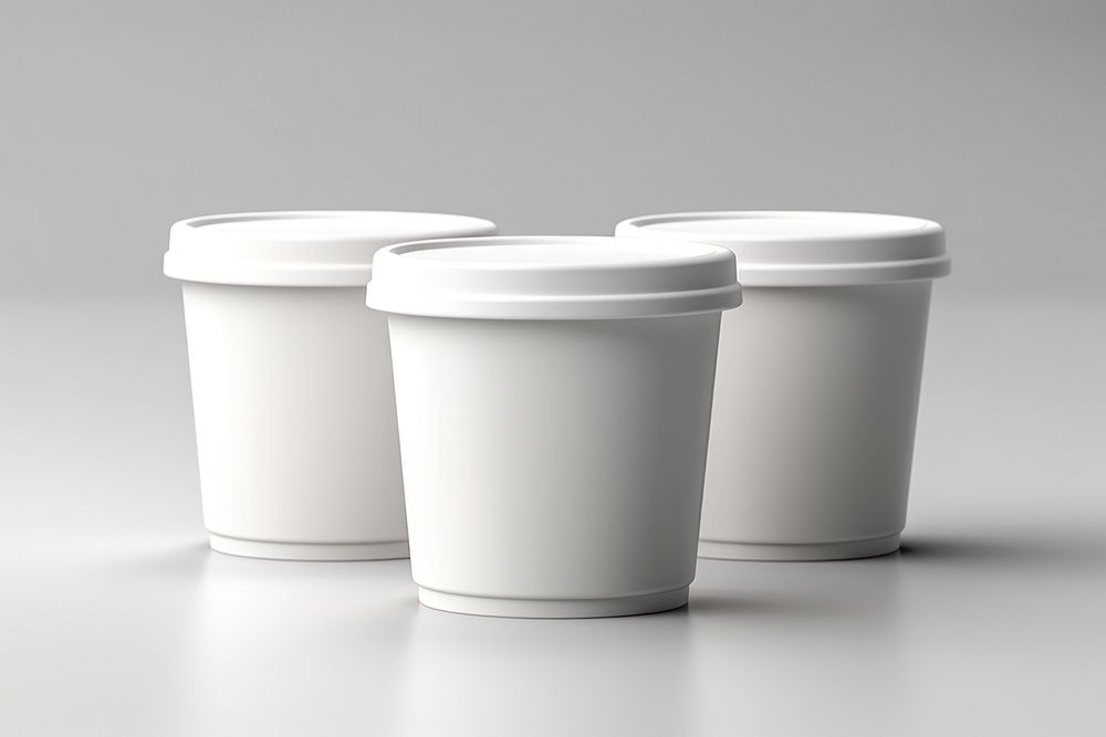 Yogurt container cup coffee white. AI generated Image by rawpixel.