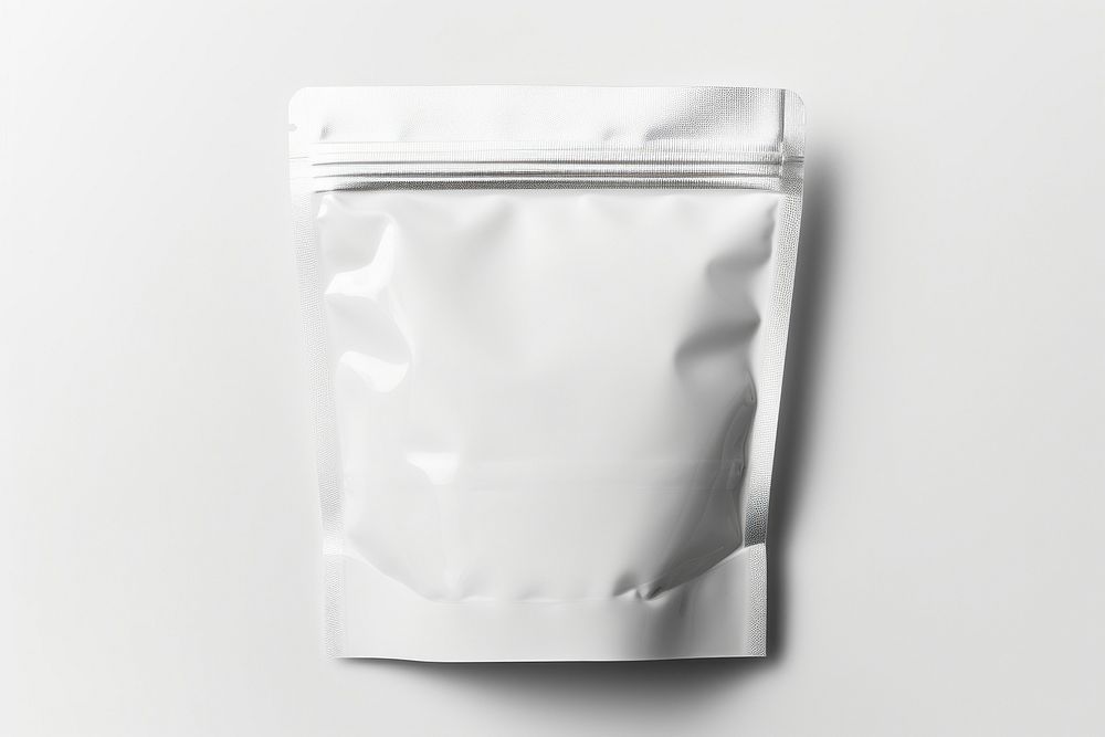 Ziplock doypack white white background monochrome. AI generated Image by rawpixel.