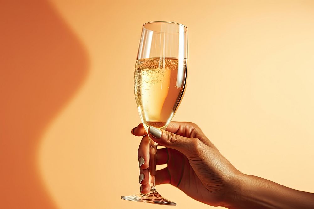 Champagne glass drink adult. AI generated Image by rawpixel.