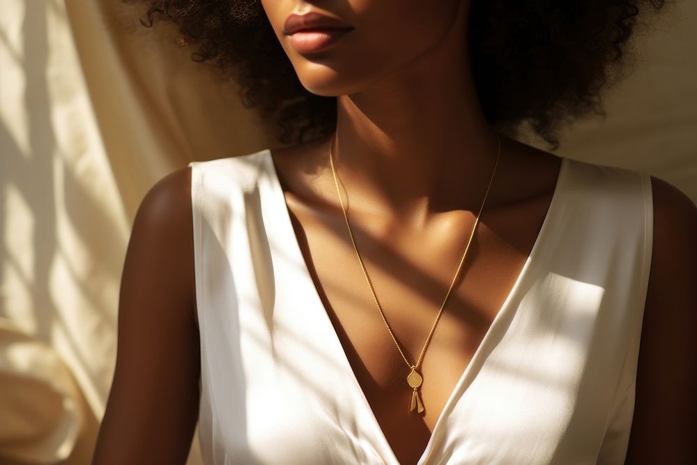 Necklace jewelry adult white. AI generated Image by rawpixel.
