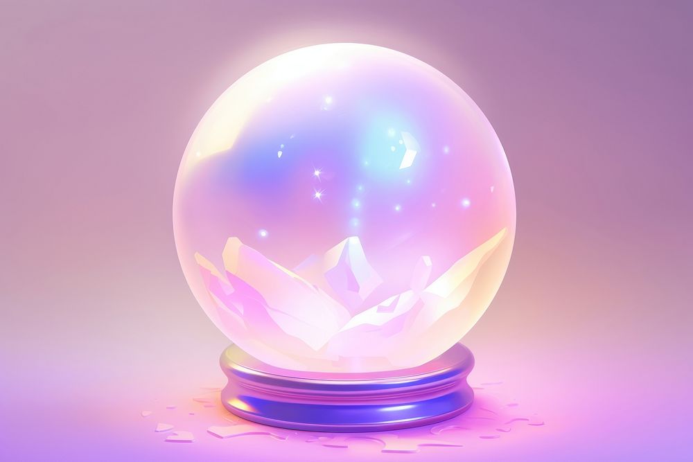Crystal ball lighting sphere purple. AI generated Image by rawpixel.