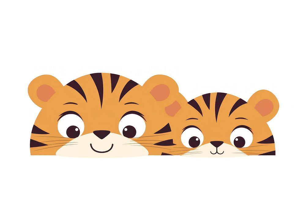 Tiger mom and baby cartoon animal cute. AI generated Image by rawpixel.
