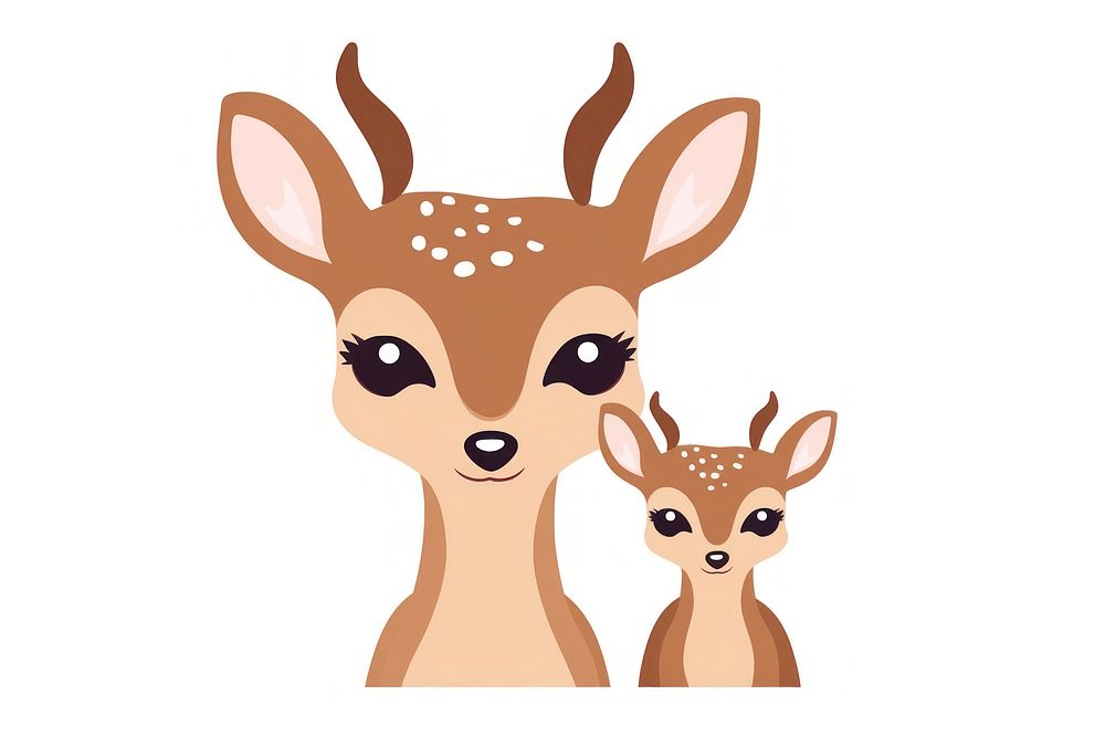 Deer mom and baby cartoon animal mammal. AI generated Image by rawpixel.