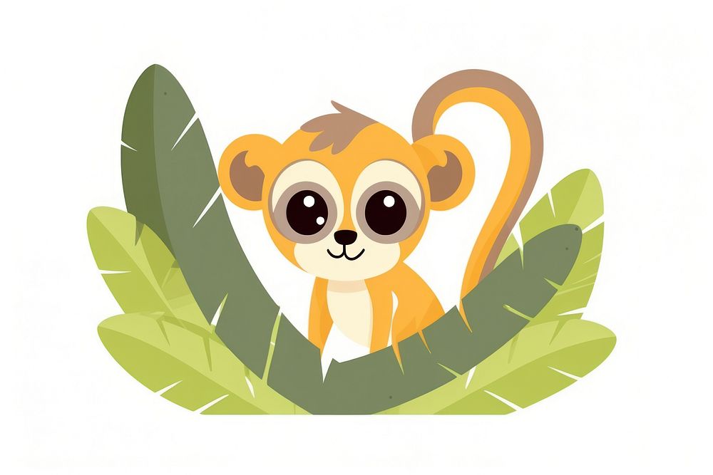 Squirrel monkey cartoon mammal animal. AI generated Image by rawpixel.