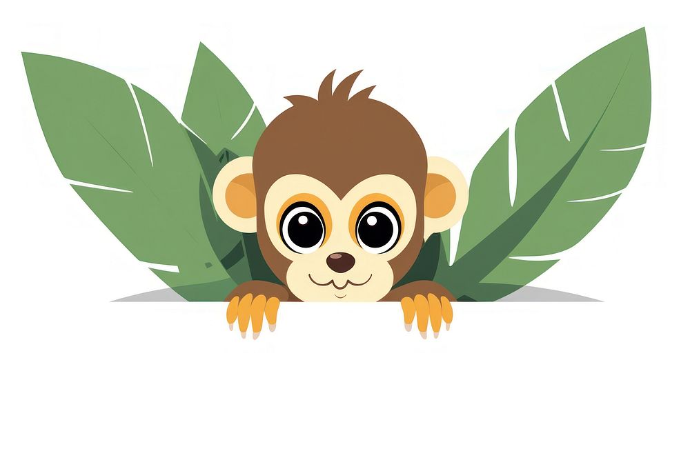 Squirrel monkey wildlife cartoon animal. AI generated Image by rawpixel.