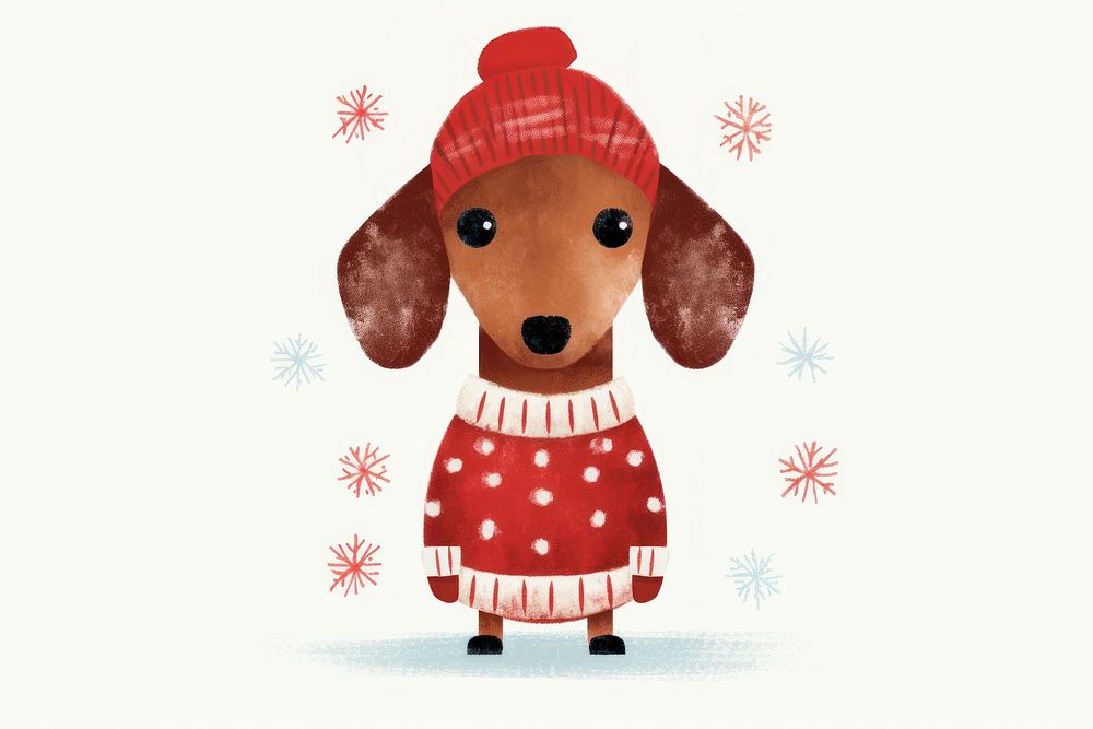 PNG Dachshund christmas winter representation. AI generated Image by rawpixel.