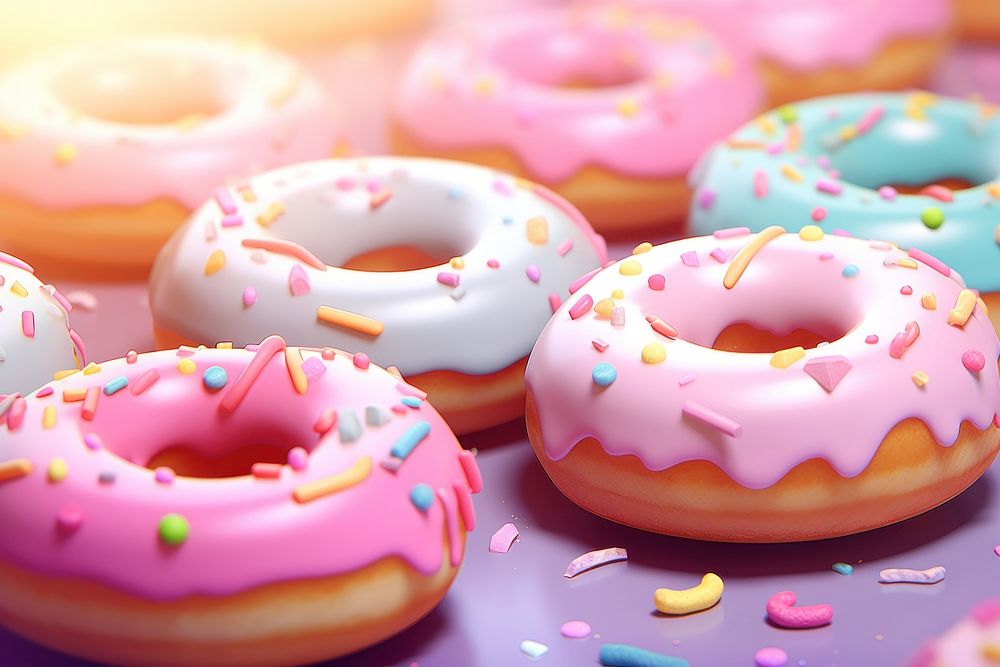 Cute background donut dessert icing. AI generated Image by rawpixel.