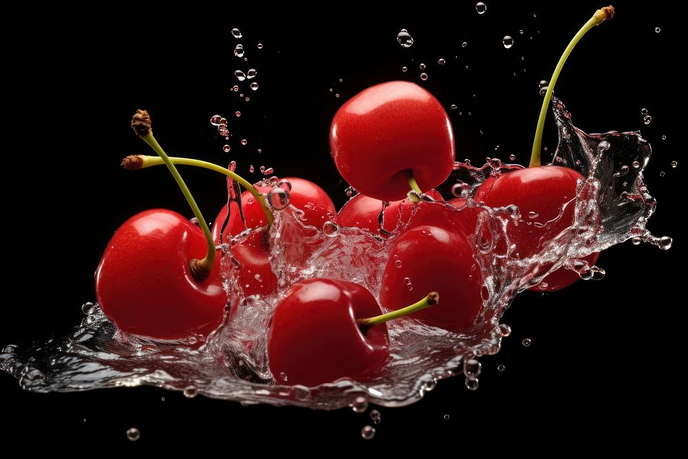 Cherry fruit falling plant. AI generated Image by rawpixel.