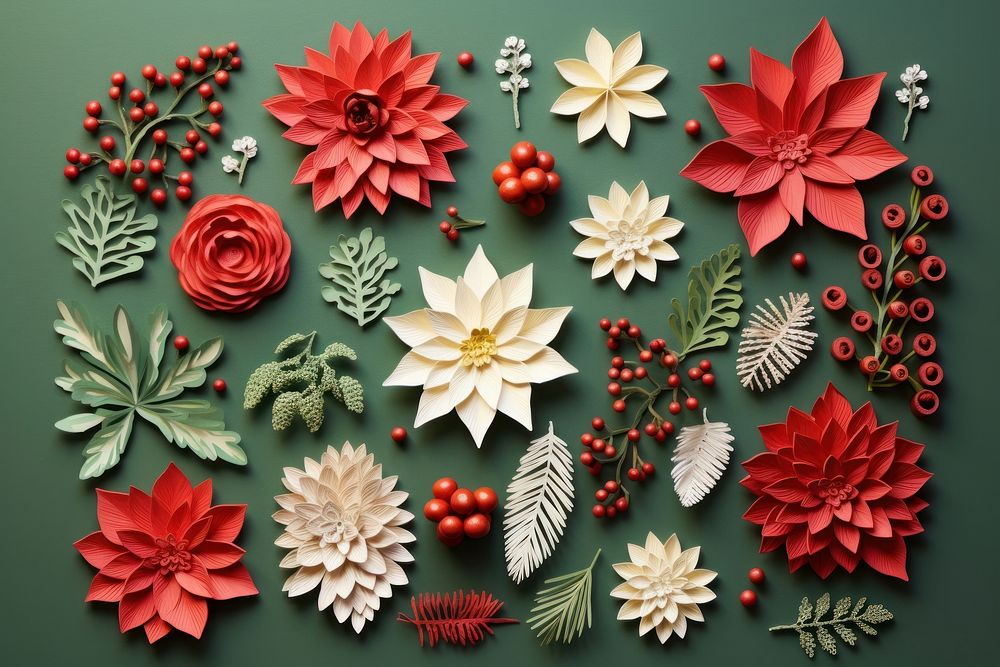 Christmas decor backgrounds christmas flower. AI generated Image by rawpixel.