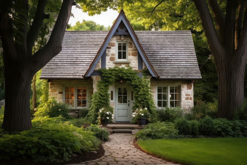 House cottage architecture outdoors. AI generated Image by rawpixel.