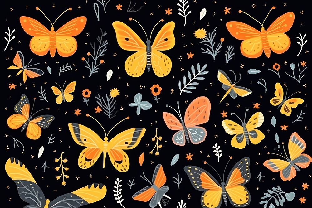 Butterfly pattern invertebrate backgrounds. AI generated Image by rawpixel.