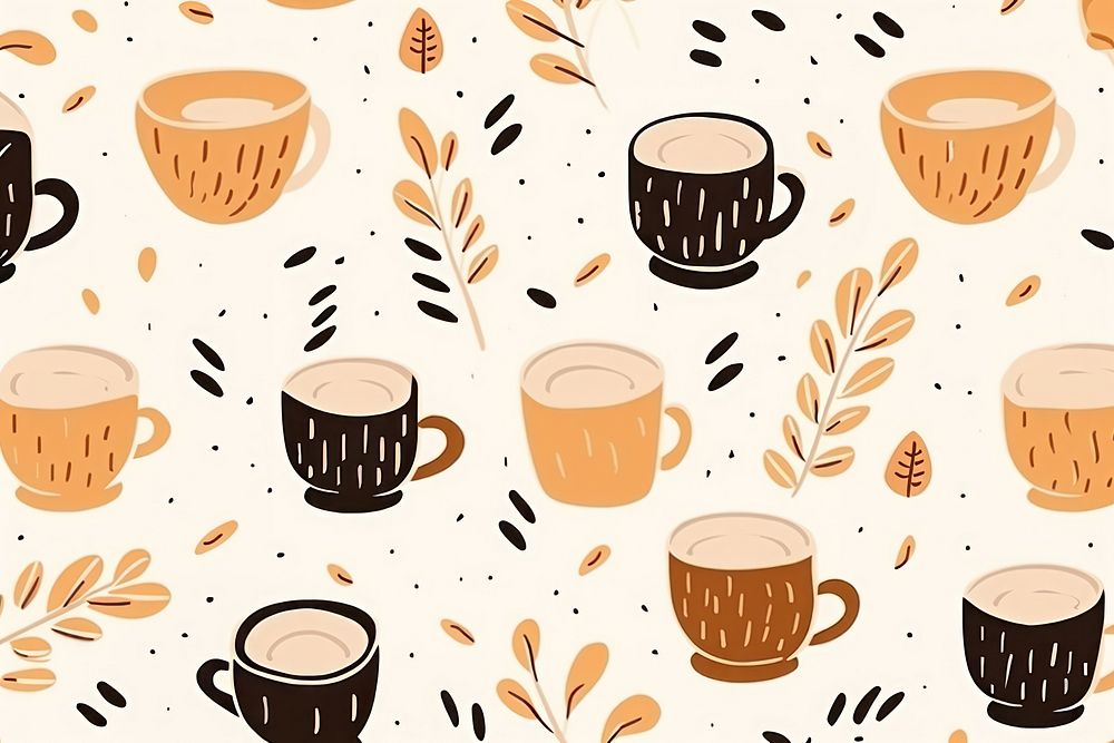Coffee pattern drink cup. AI generated Image by rawpixel.