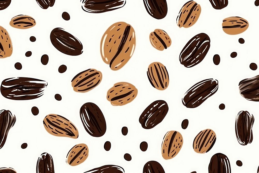 Coffee bean pattern backgrounds abundance. AI generated Image by rawpixel.