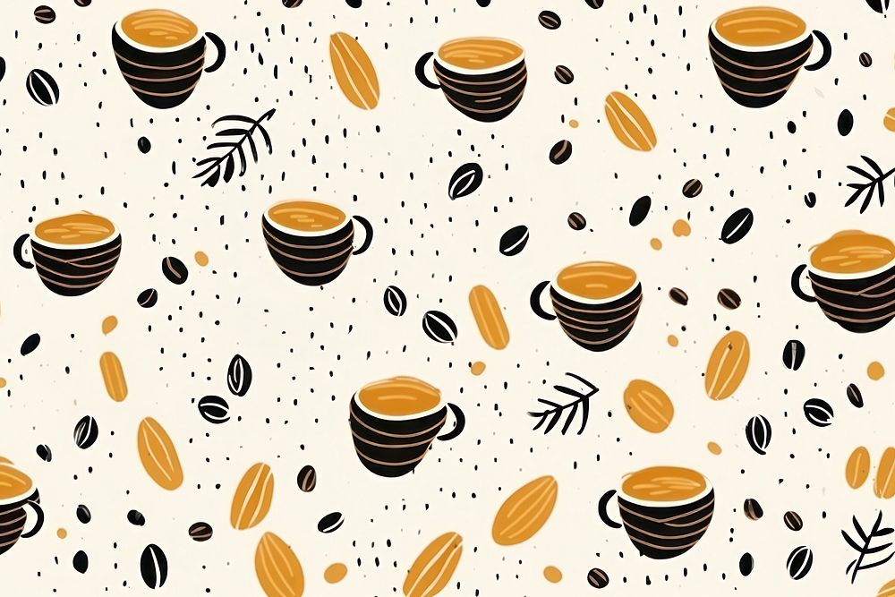 Coffee pattern food cup. AI generated Image by rawpixel.