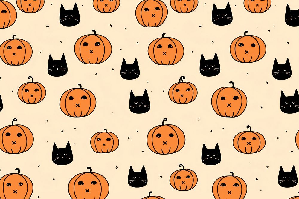 Cute background backgrounds halloween pattern. AI generated Image by rawpixel.