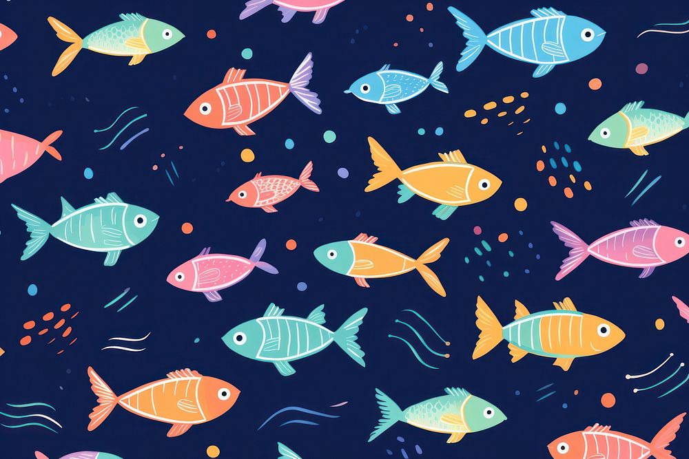 Cute background pattern fish sea. AI generated Image by rawpixel.
