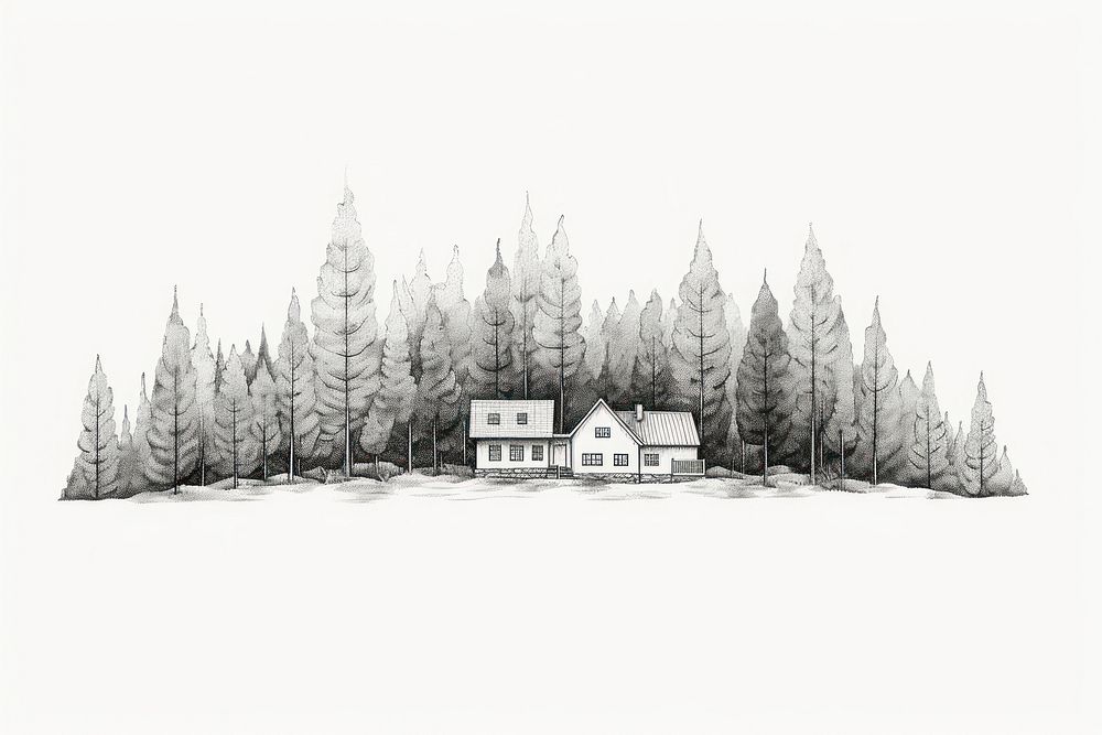 House drawing architecture building. AI generated Image by rawpixel.