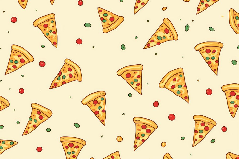 Cute background pattern backgrounds pizza. AI generated Image by rawpixel.