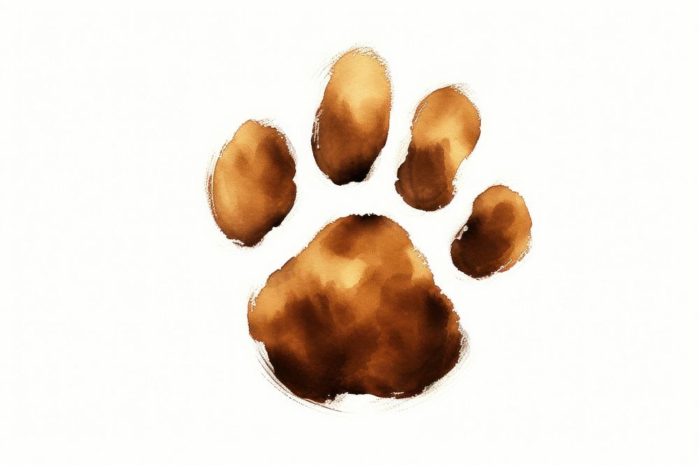 Paw print white background carnivora footprint. AI generated Image by rawpixel.