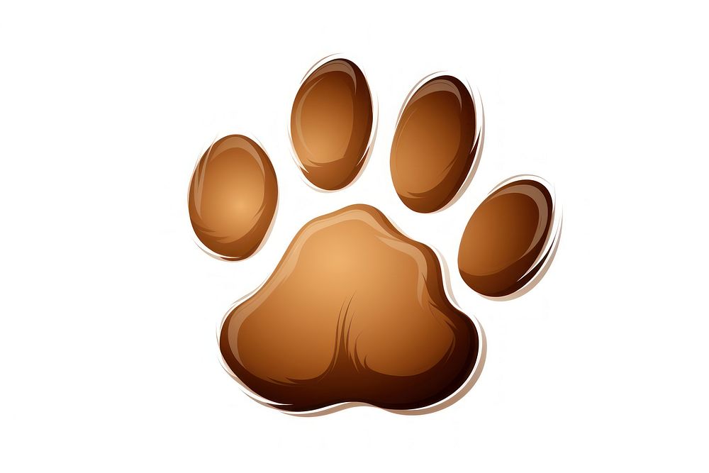 Paw print brown white background carnivora. AI generated Image by rawpixel.