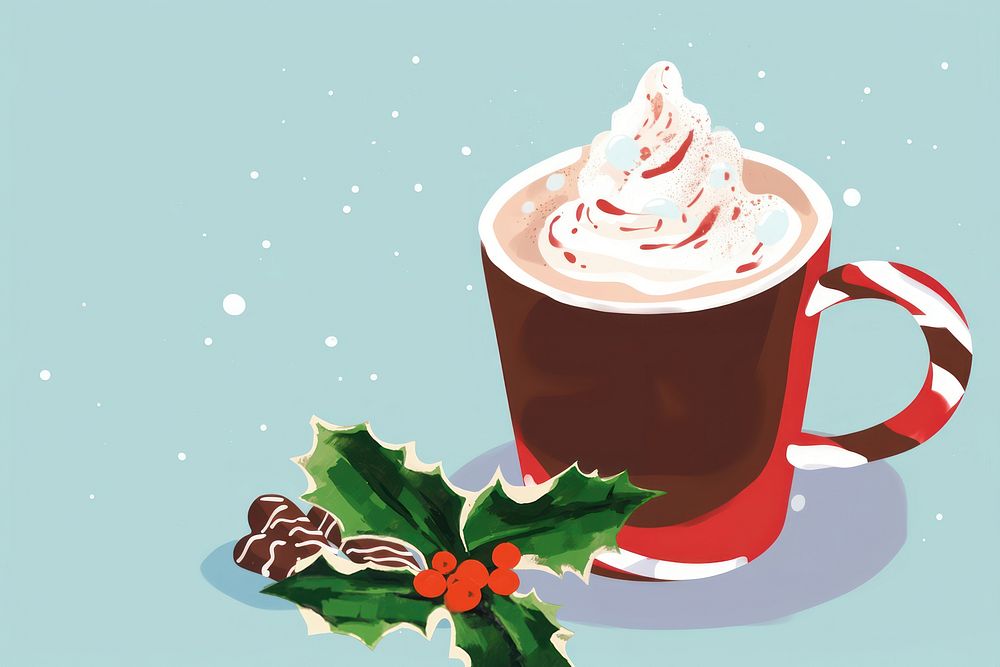 Christmas hot chocolate mug dessert coffee. AI generated Image by rawpixel.