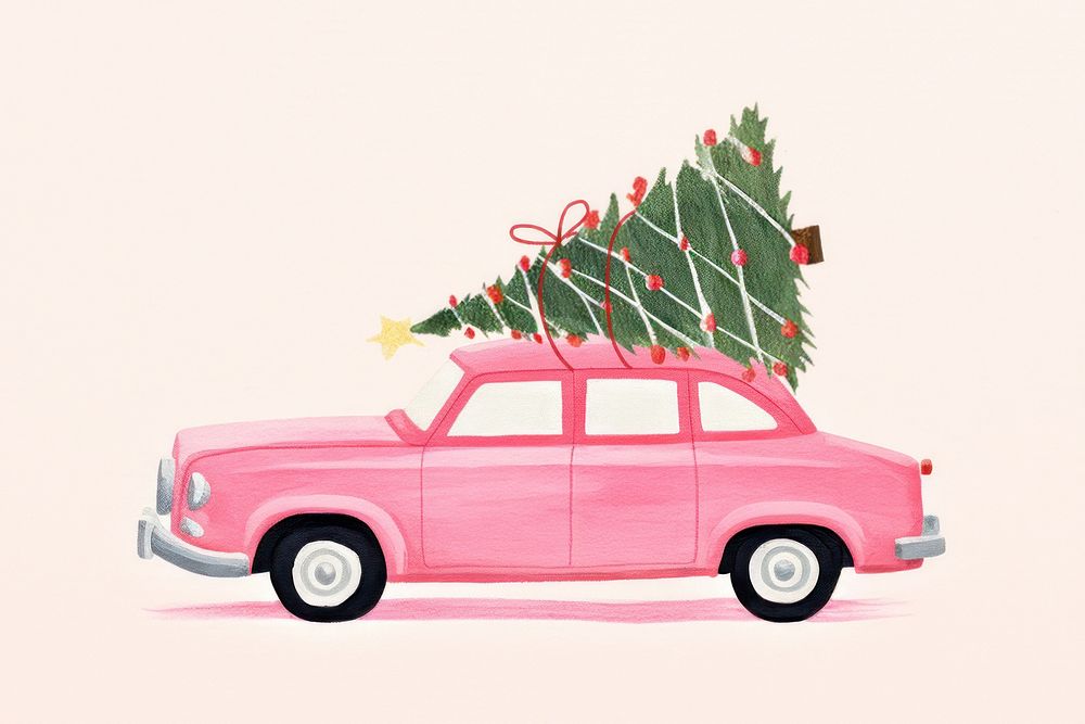 Christmas tree car vehicle. 