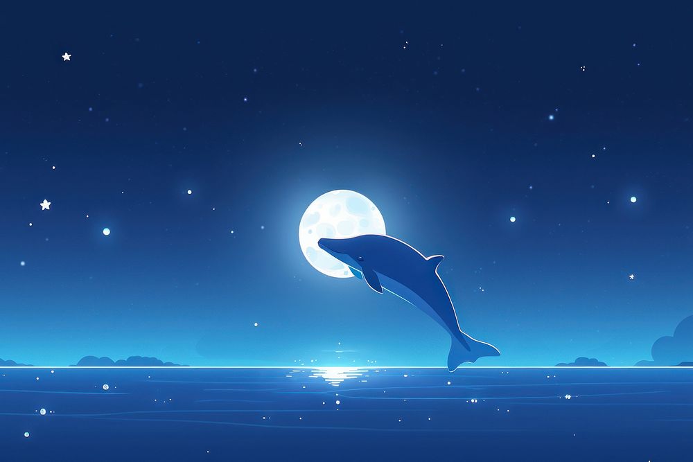 Dolphin dolphin moon astronomy. 