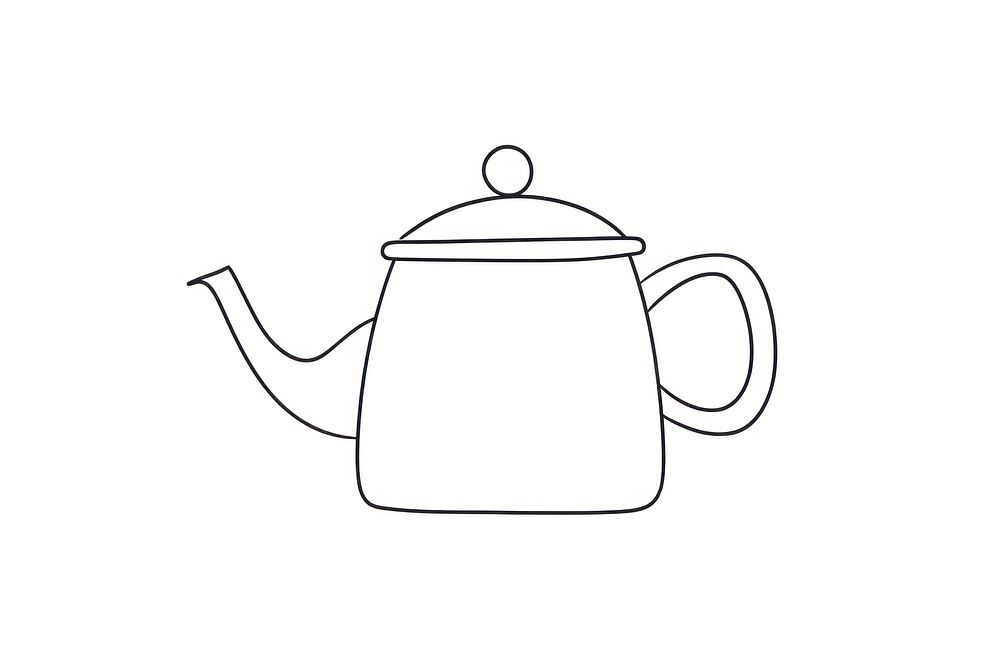 Minimal illustration of tea pot drawing teapot sketch. AI generated Image by rawpixel.