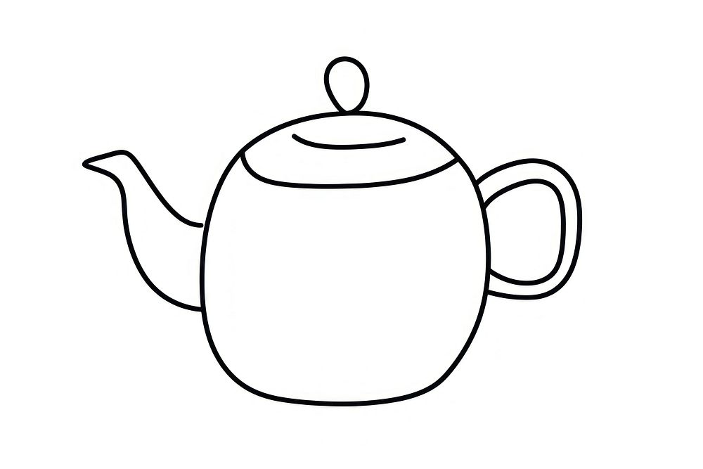 Minimal illustration of tea pot with chamomile drawing teapot sketch. AI generated Image by rawpixel.
