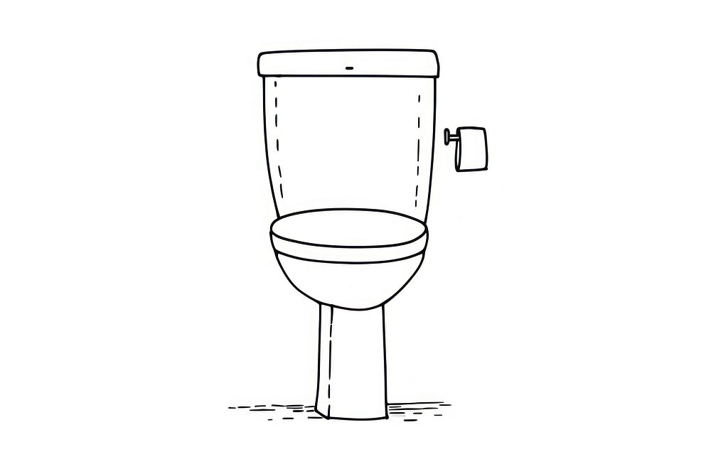 Minimal illustration of toilet drawing sketch bathroom. AI generated Image by rawpixel.